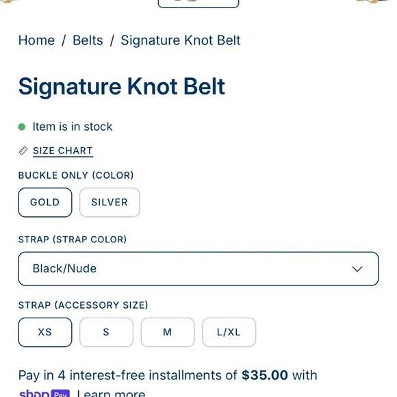 MB Styles Signature Black and Gold Knot Belt - Picture 7 of 7